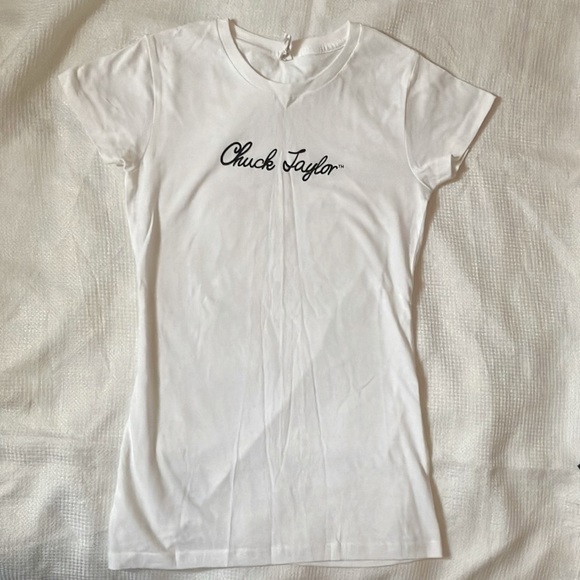 Chuck Taylor Converse All Star white long t-shirt - Picture 1 of 8